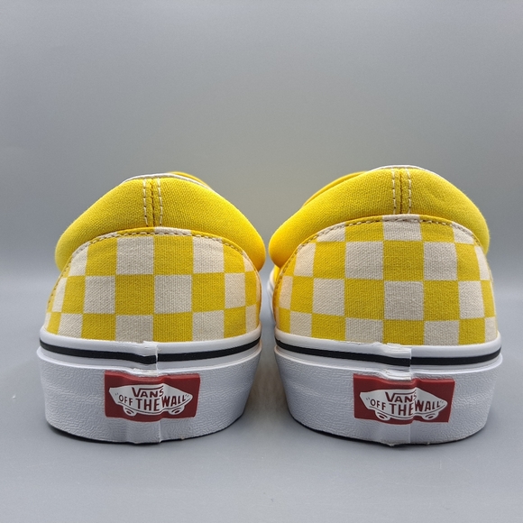New Vans Classic Slip-On Checkerboard Cyber Yellow and True White Men's Size 11 - Picture 6 of 9